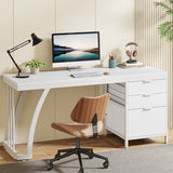 Large Computer Desk with Reversible Drawer Cabinet