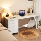Large Computer Desk with Reversible Drawer Cabinet