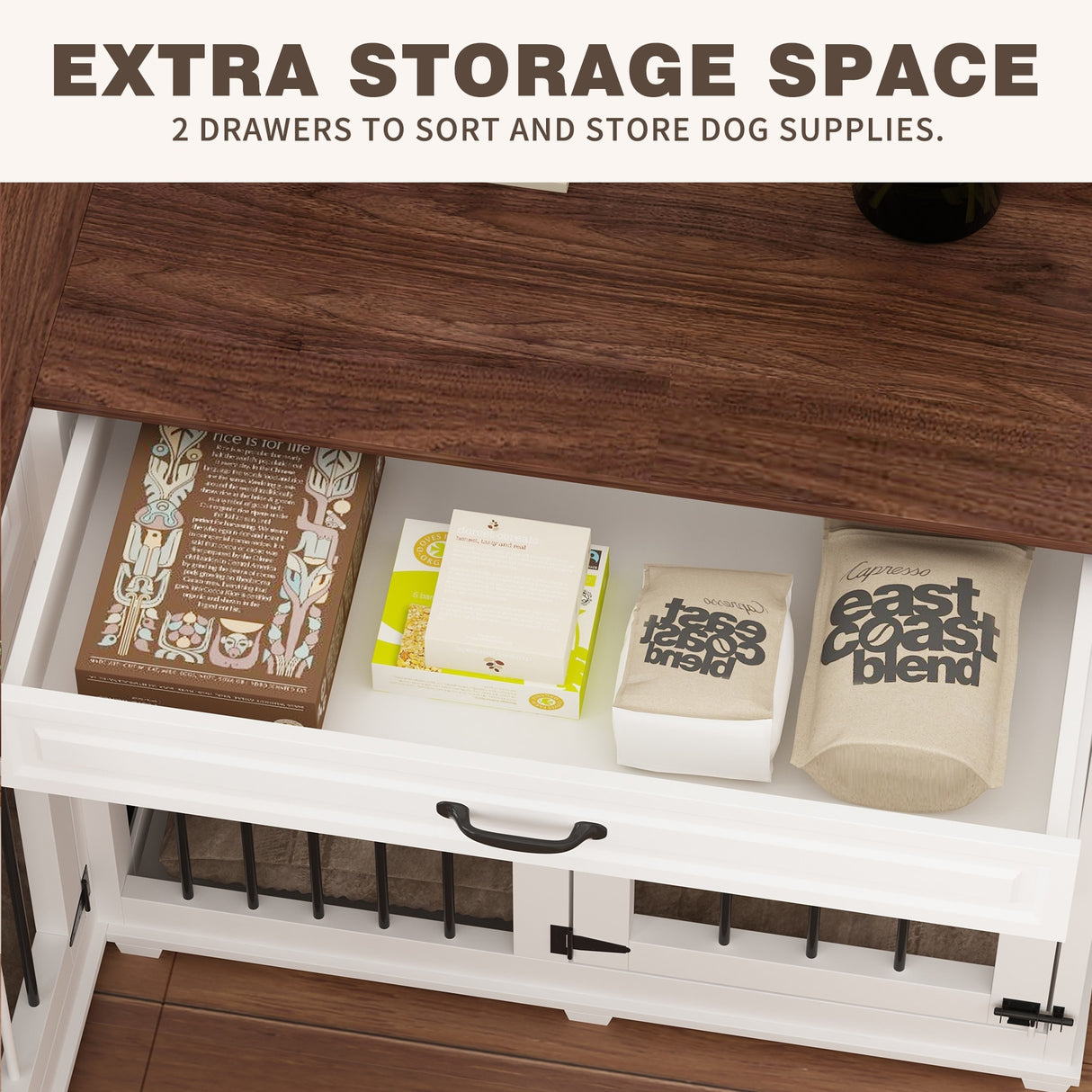 Large Corner-Designed Dog Crate Storage Solution for Pet Essentials