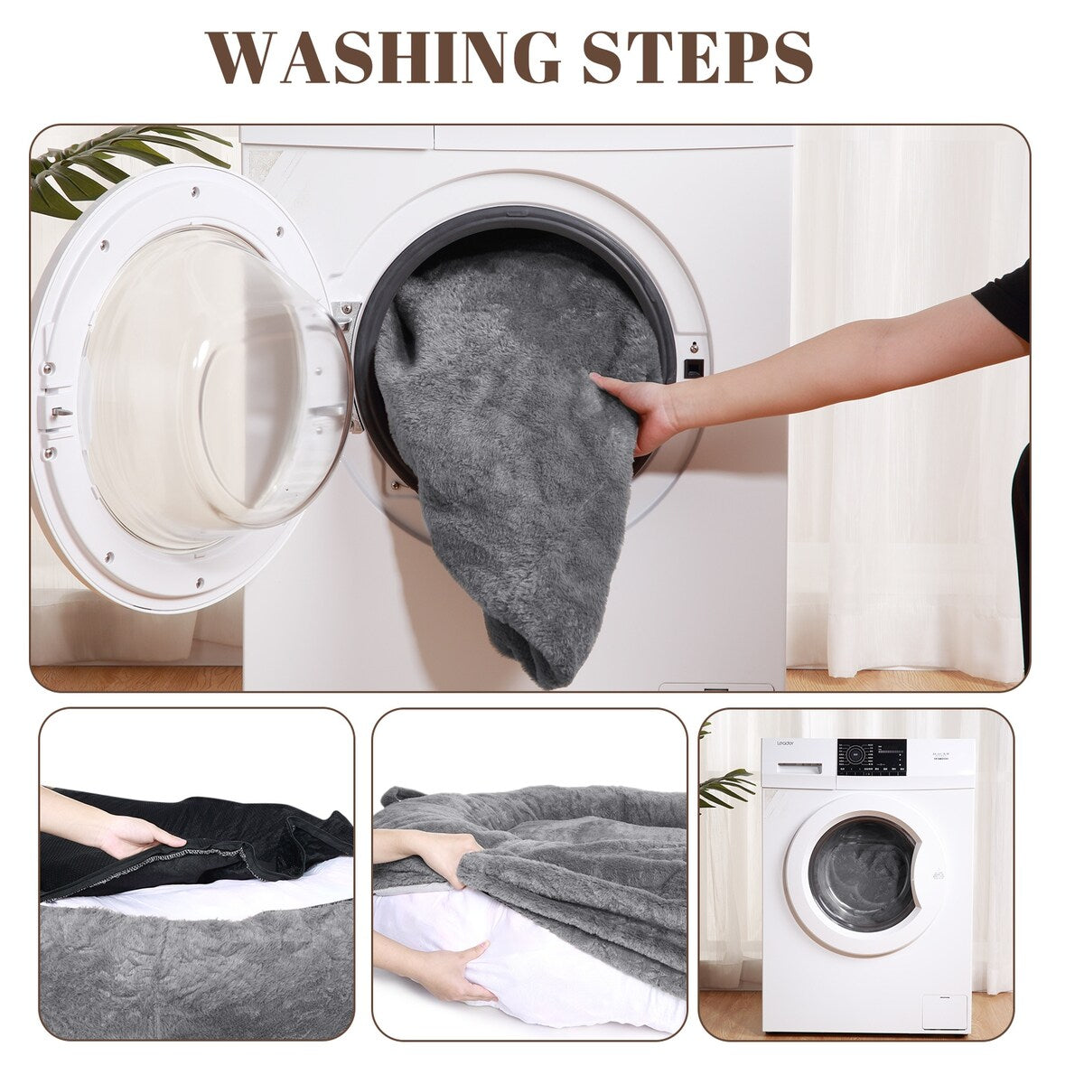 Large Dog Bed Washable Human Size Bed with Removable Cover