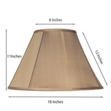 Large Empire Lamp Shade for Table Lamp and Floor Lamp, 8" Top x 18" Bottom x 11" Height, Golden Taupe, Faux Silk