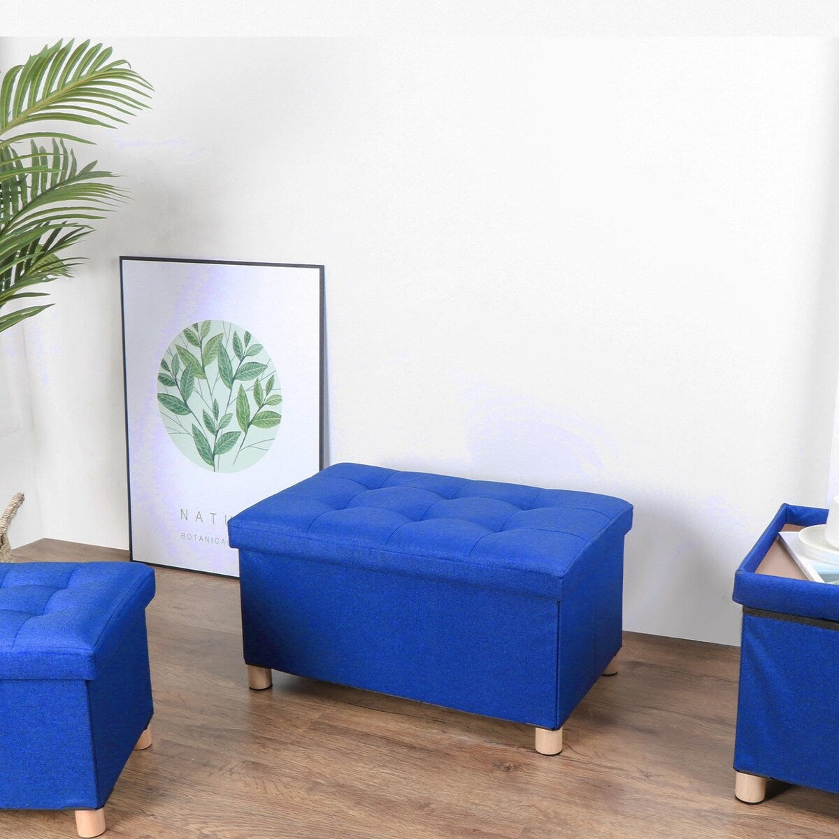 Large Folding Storage Bench Organizer With Wooden Stool Legs For Home,Bedroom