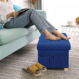 Large Folding Storage Bench Organizer With Wooden Stool Legs For Home,Bedroom
