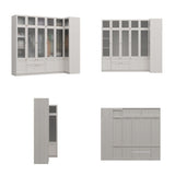 Large Glass Combination Cabinet: Contemporary Storage Closet Armoires