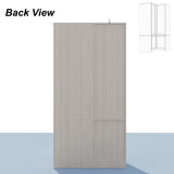 Large Glass Combination Cabinet: Contemporary Storage Closet Armoires