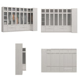 Large Glass Combination Cabinet: Contemporary Storage Closet Armoires