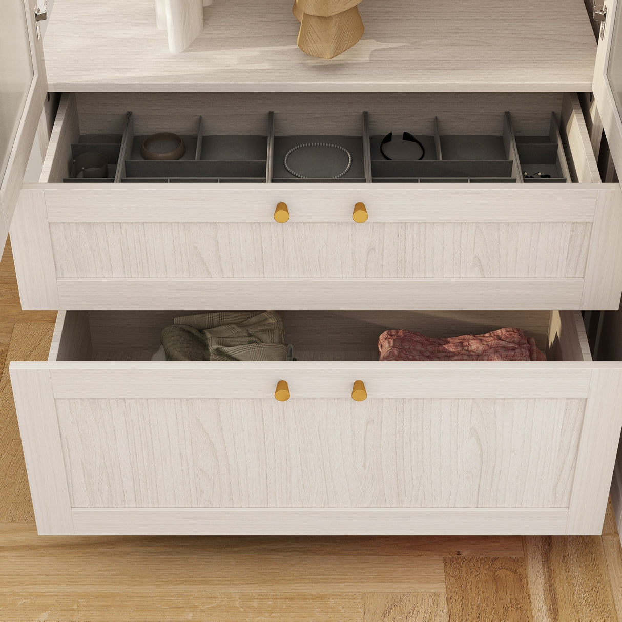 Large Glass Combination Cabinet: Contemporary Storage Closet Armoires