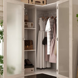 Large Glass Combination Cabinet: Contemporary Storage Closet Armoires