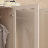 Large Glass Combination Cabinet: Contemporary Storage Closet Armoires