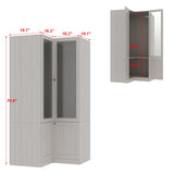 Large Glass Combination Cabinet: Contemporary Storage Closet Armoires
