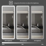 Large Lighted Full-Length Mirror - LED Vanity Mirror with Rounded Corners - Clear