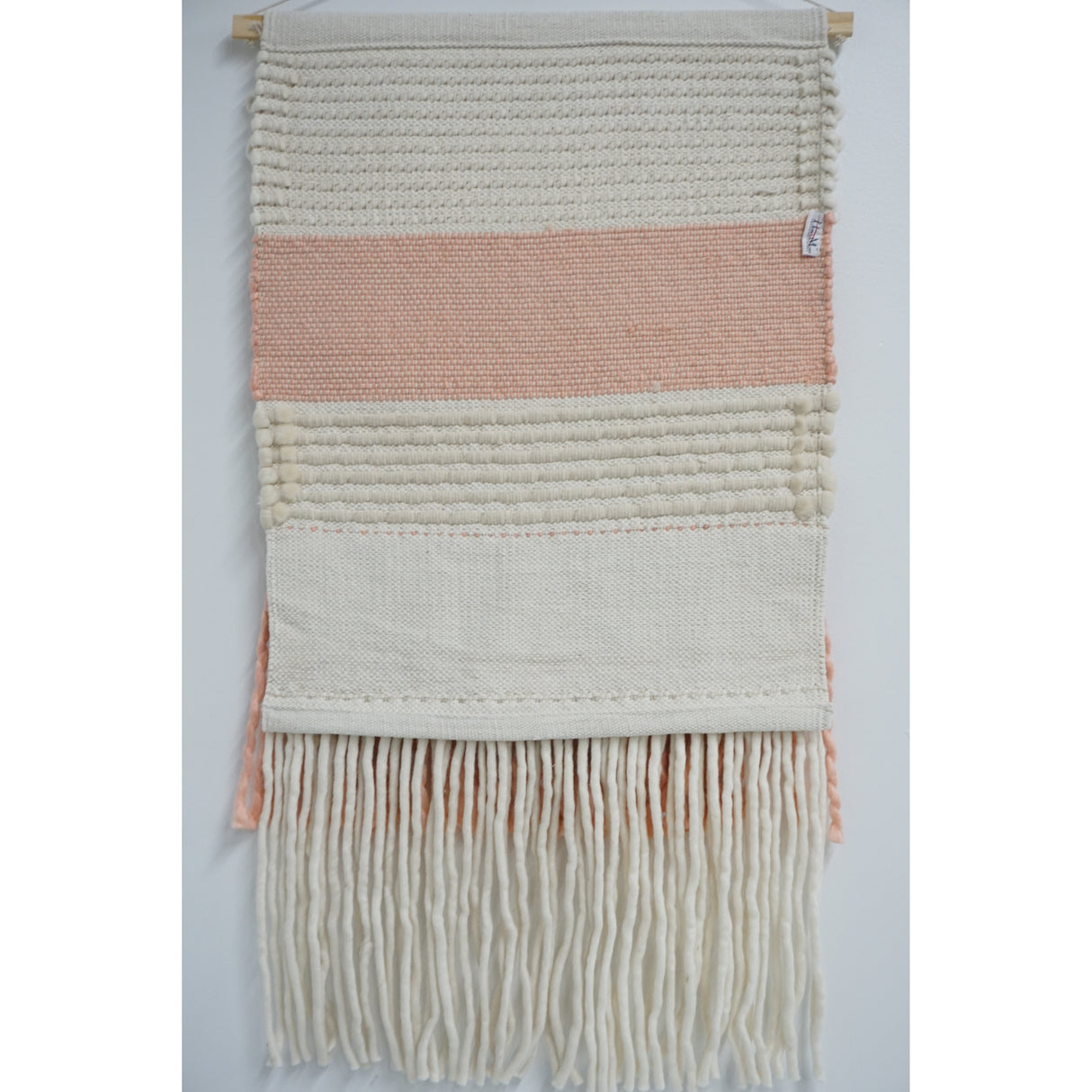 Home&Manor Wool and Cotton Large Macrame Wall Hanging with Rod Included - Exact Size