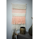 Home&Manor Wool and Cotton Large Macrame Wall Hanging with Rod Included - Exact Size