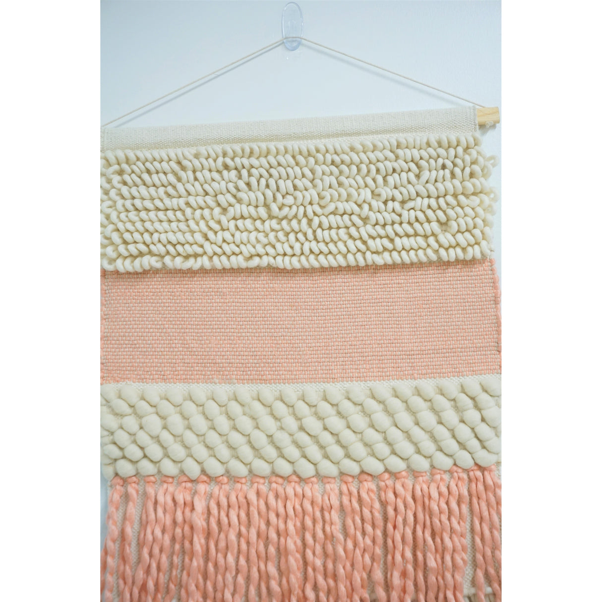Home&Manor Wool and Cotton Large Macrame Wall Hanging with Rod Included - Exact Size