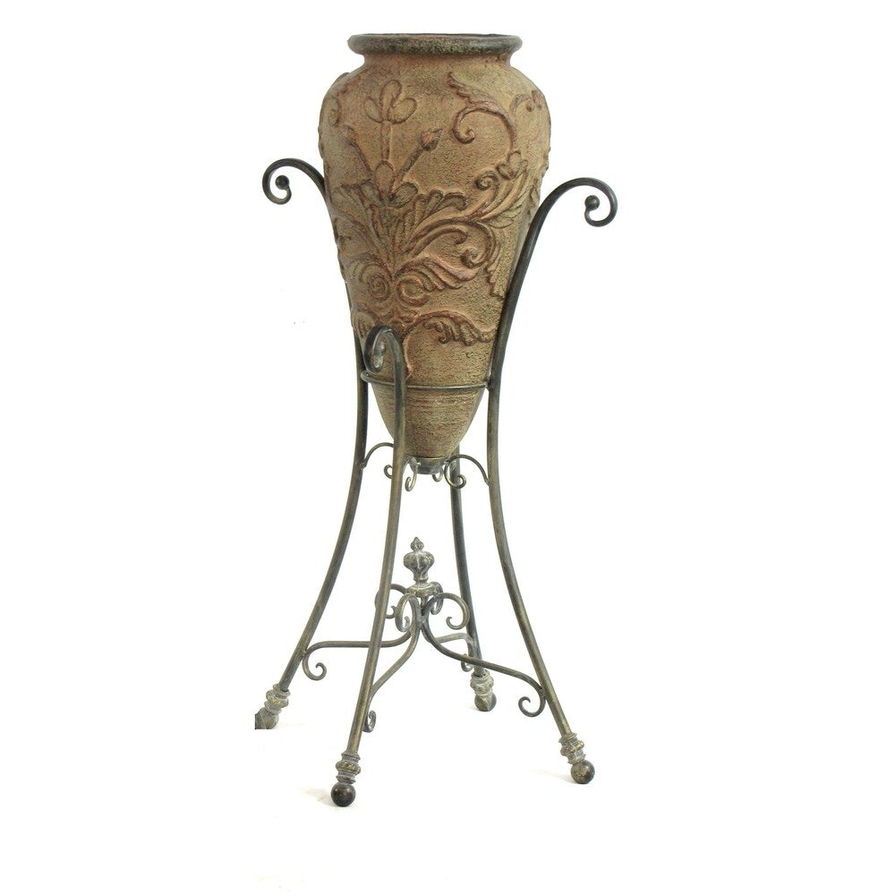 Large Magnesium Urn with Iron Stand
