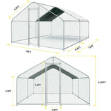 Large Metal Chicken Coop Run with Waterproof Cover - 13’L x 10’W x 6.56’