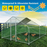 Large Metal Chicken Coop Run with Waterproof Cover - 13’L x 10’W x 6.56’