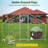 Large Metal Chicken Coop Run with Waterproof Cover - 20’L x 10’W x 6.56’