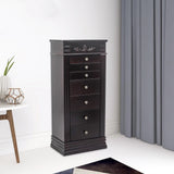 Large Mirror Jewelry Armoire Front Storage Chest Stand Organizer with 8 Drawers