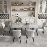 Large Modern Rectangular Tempered Glass Dining Table - White