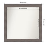 Large Non-Beveled Custom Wall Mirror - Country Barnwood Frame