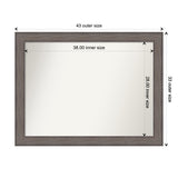 Large Non-Beveled Custom Wall Mirror - Country Barnwood Frame