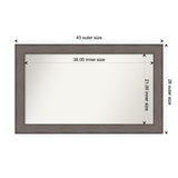 Large Non-Beveled Custom Wall Mirror - Country Barnwood Frame