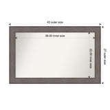 Large Non-Beveled Custom Wall Mirror - Country Barnwood Frame