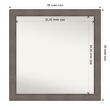 Large Non-Beveled Custom Wall Mirror - Country Barnwood Frame