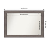 Large Non-Beveled Custom Wall Mirror - Country Barnwood Frame