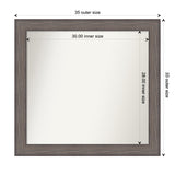 Large Non-Beveled Custom Wall Mirror - Country Barnwood Frame