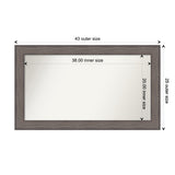 Large Non-Beveled Custom Wall Mirror - Country Barnwood Frame