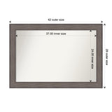 Large Non-Beveled Custom Wall Mirror - Country Barnwood Frame