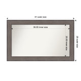 Large Non-Beveled Custom Wall Mirror - Country Barnwood Frame