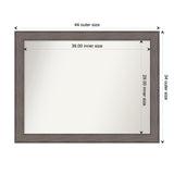 Large Non-Beveled Custom Wall Mirror - Country Barnwood Frame