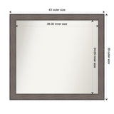 Large Non-Beveled Custom Wall Mirror - Country Barnwood Frame