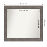 Large Non-Beveled Custom Wall Mirror - Country Barnwood Frame