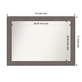 Large Non-Beveled Custom Wall Mirror - Country Barnwood Frame