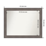 Large Non-Beveled Custom Wall Mirror - Country Barnwood Frame