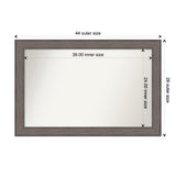 Large Non-Beveled Custom Wall Mirror - Country Barnwood Frame