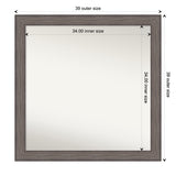 Large Non-Beveled Custom Wall Mirror - Country Barnwood Frame