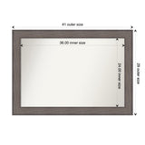 Large Non-Beveled Custom Wall Mirror - Country Barnwood Frame