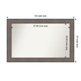 Large Non-Beveled Custom Wall Mirror - Country Barnwood Frame