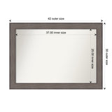 Large Non-Beveled Custom Wall Mirror - Country Barnwood Frame