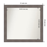 Large Non-Beveled Custom Wall Mirror - Country Barnwood Frame