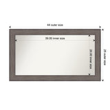 Large Non-Beveled Custom Wall Mirror - Country Barnwood Frame