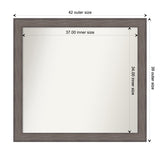 Large Non-Beveled Custom Wall Mirror - Country Barnwood Frame