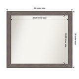 Large Non-Beveled Custom Wall Mirror - Country Barnwood Frame