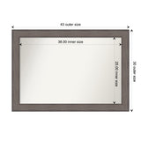Large Non-Beveled Custom Wall Mirror - Country Barnwood Frame