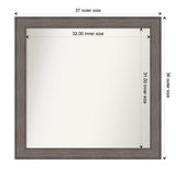 Large Non-Beveled Custom Wall Mirror - Country Barnwood Frame